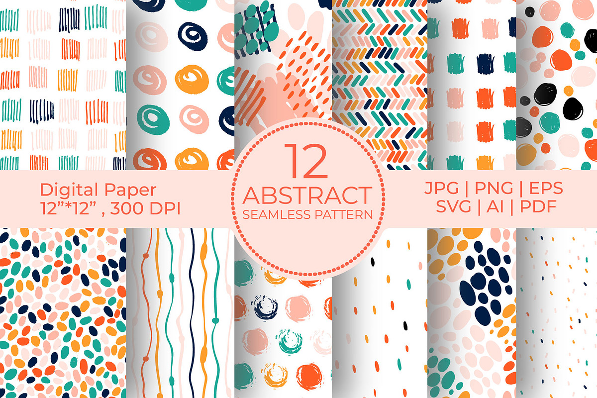 Abstract Vibrant Colors Patterns, a Pattern Graphic by Yamurchik (Photo 1 of 6)