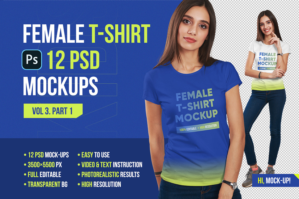 Female T-Shirt Mockups Vol 3 Part 1, a Shirt Mockup by Hi, Mock-Up! (Photo 1 of 10)