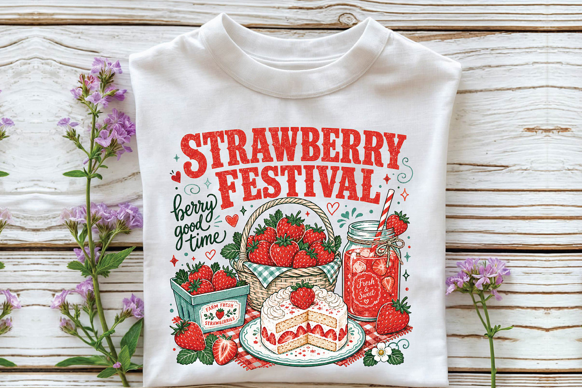 Retro Strawberry Sublimation Design, a Seasonal Illustration by DreamPrint404 (Photo 2 of 6)