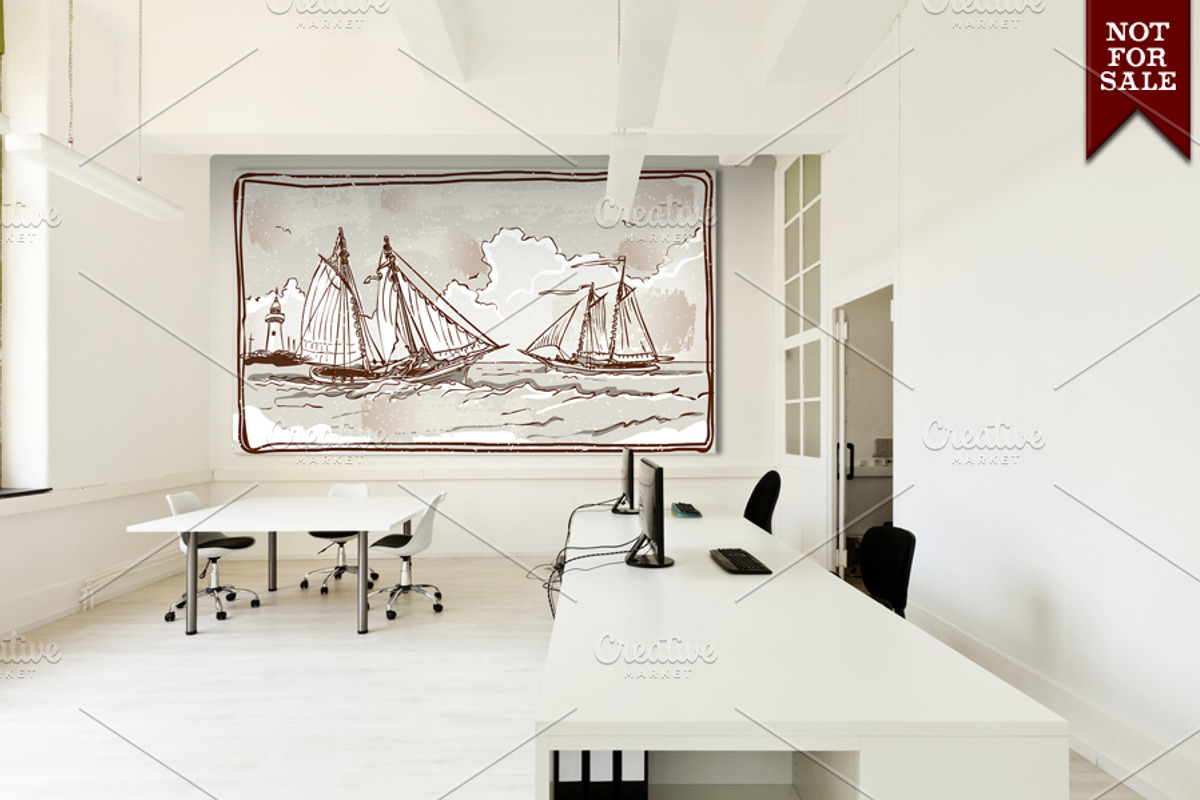 Vintage View of Sailing Ships, a Transportation Illustration by Aurielaki Stock Images (Photo 3 of 4)