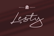Lesty Font Script, a Script Font by Andika Fez (Thumbnail 1 of 10)