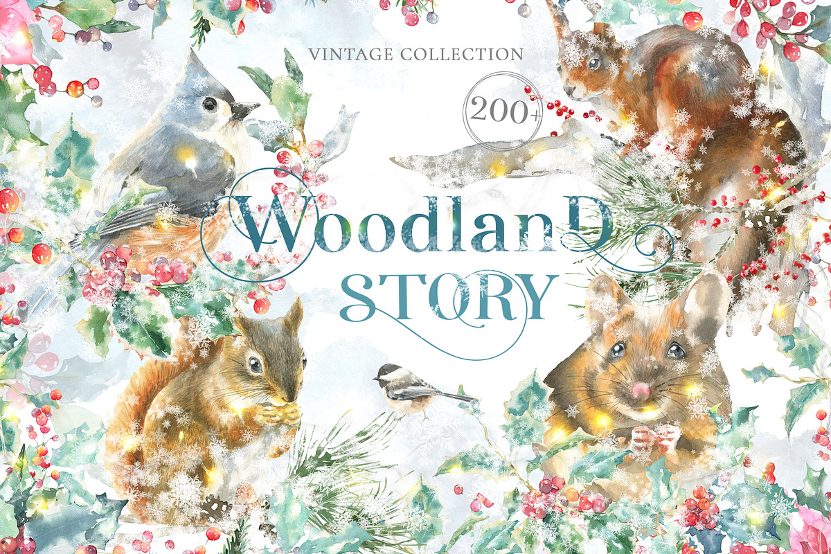 Christmas Watercolor Woodland Story, an Animal Illustration by Catherine Wheel (Photo 1 of 29)