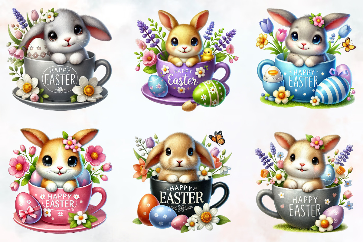 Easter bunny clipart bundle, Easter, an Illustration by RobertsArt (Photo 7 of 7)