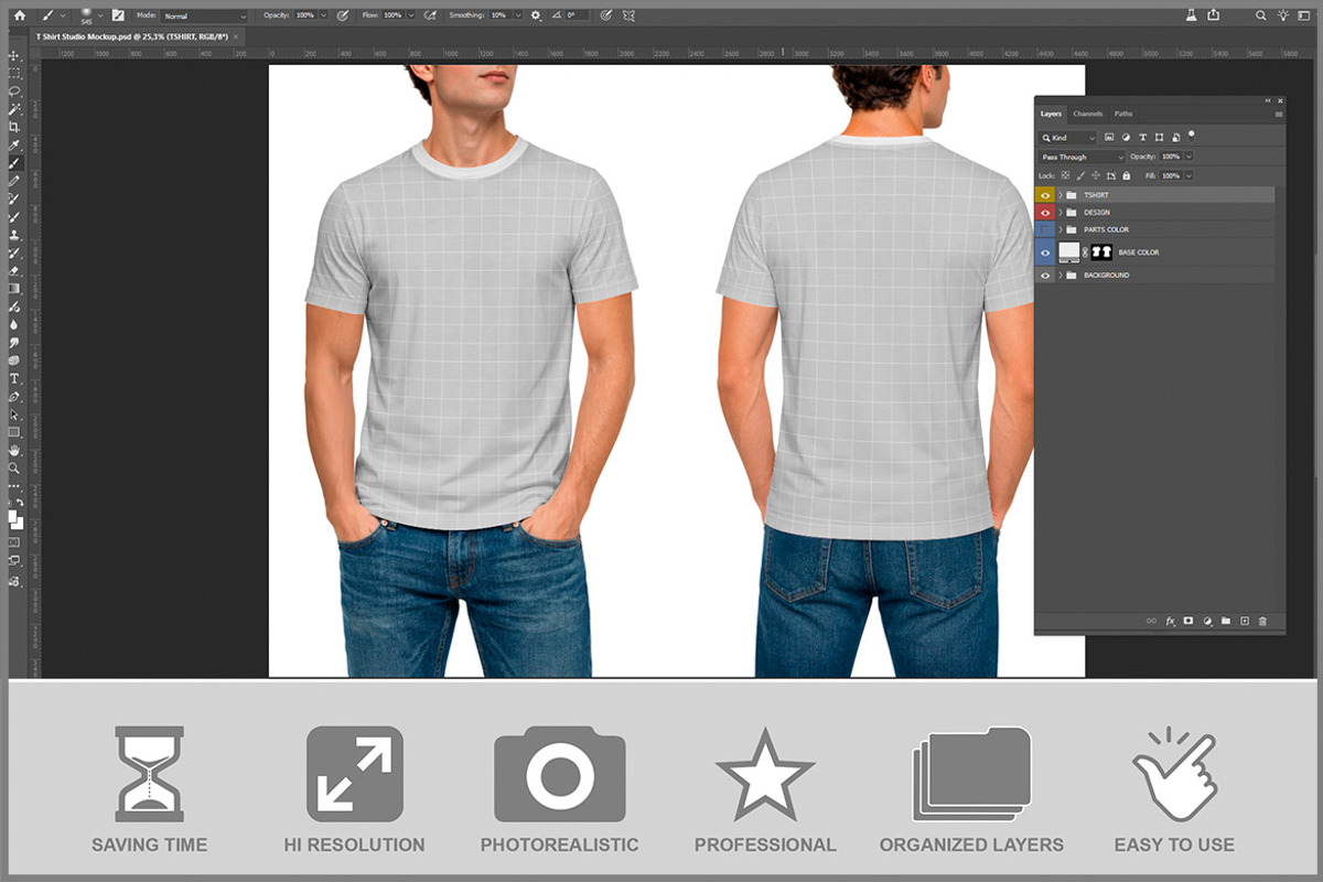 T-shirt Rusty Metal PSD, a Shirt Mockup by Bruno's Shop (Photo 2 of 3)
