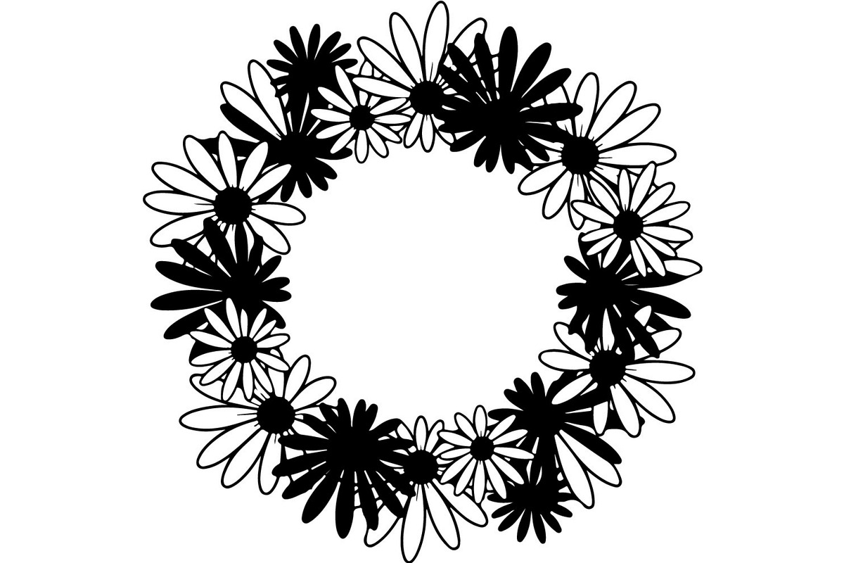 Floral Heart Circle WreathBlack Set, a Seasonal Illustration by Designer_Momina (Photo 18 of 18)