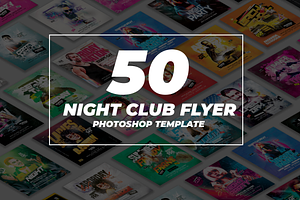 50 Night Club Party Flyer Bundle 10, a Flyer Template by NanoAgency