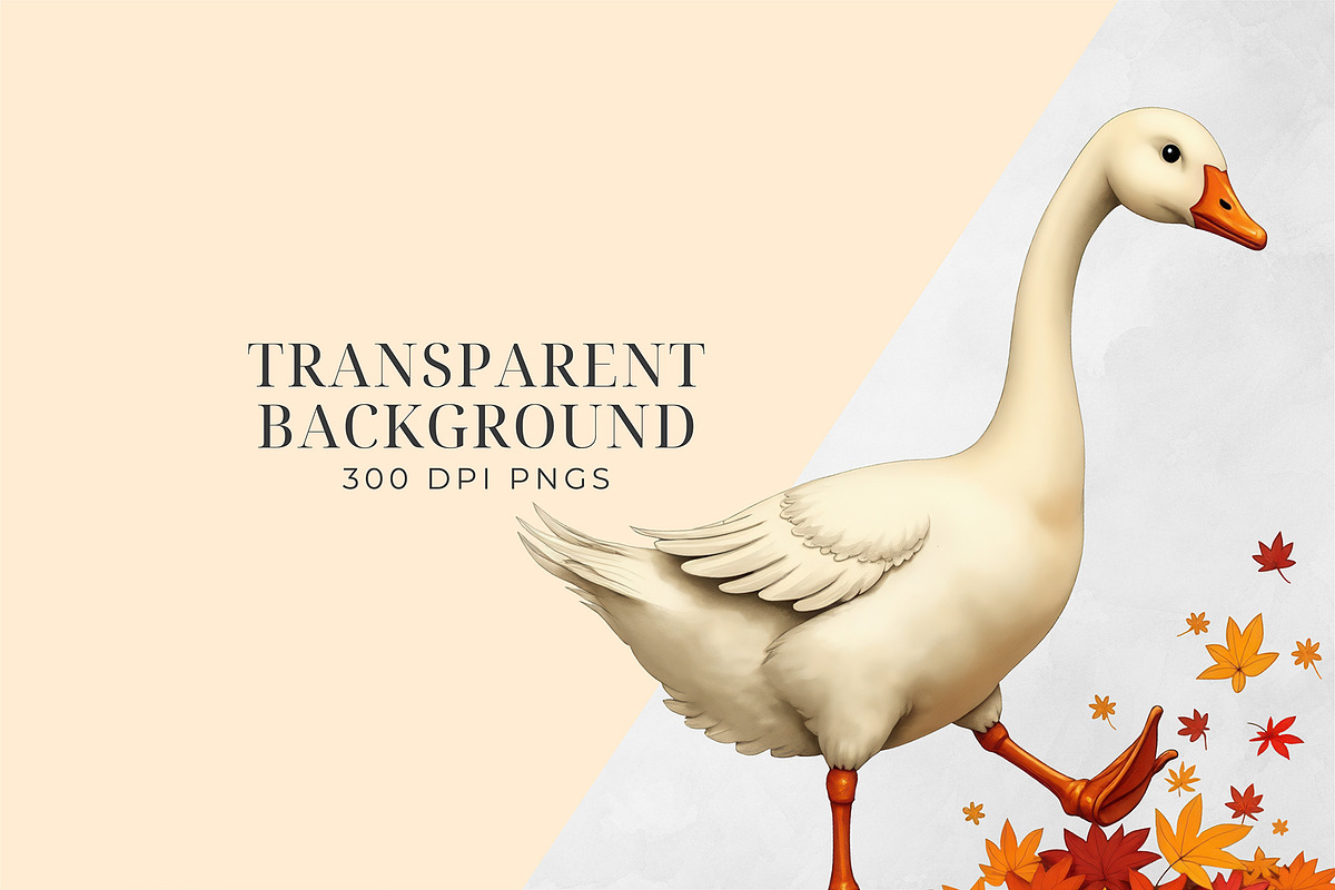 Silly Goose Autumn Clipart PNG, an Object Graphic by Printable Pretty Studio (Photo 4 of 6)