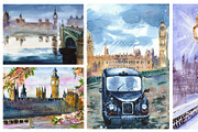 London elements, travel symbols, an Illustration by fiolika (Thumbnail 4 of 7)
