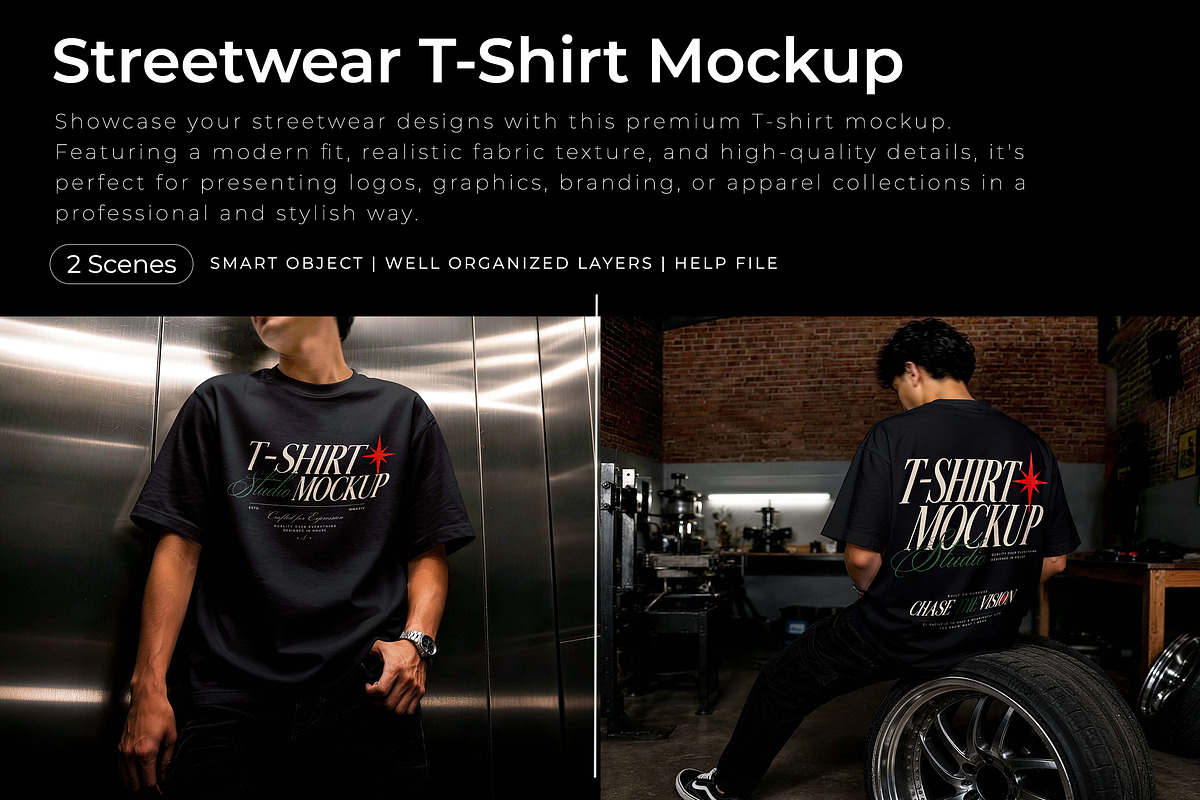 Streetwear T-Shirt Mockup, a Shirt Mockup by Pitchlook.Studio (Photo 1 of 3)