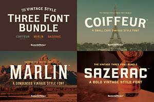 The Vintage Style Three Font Bundle