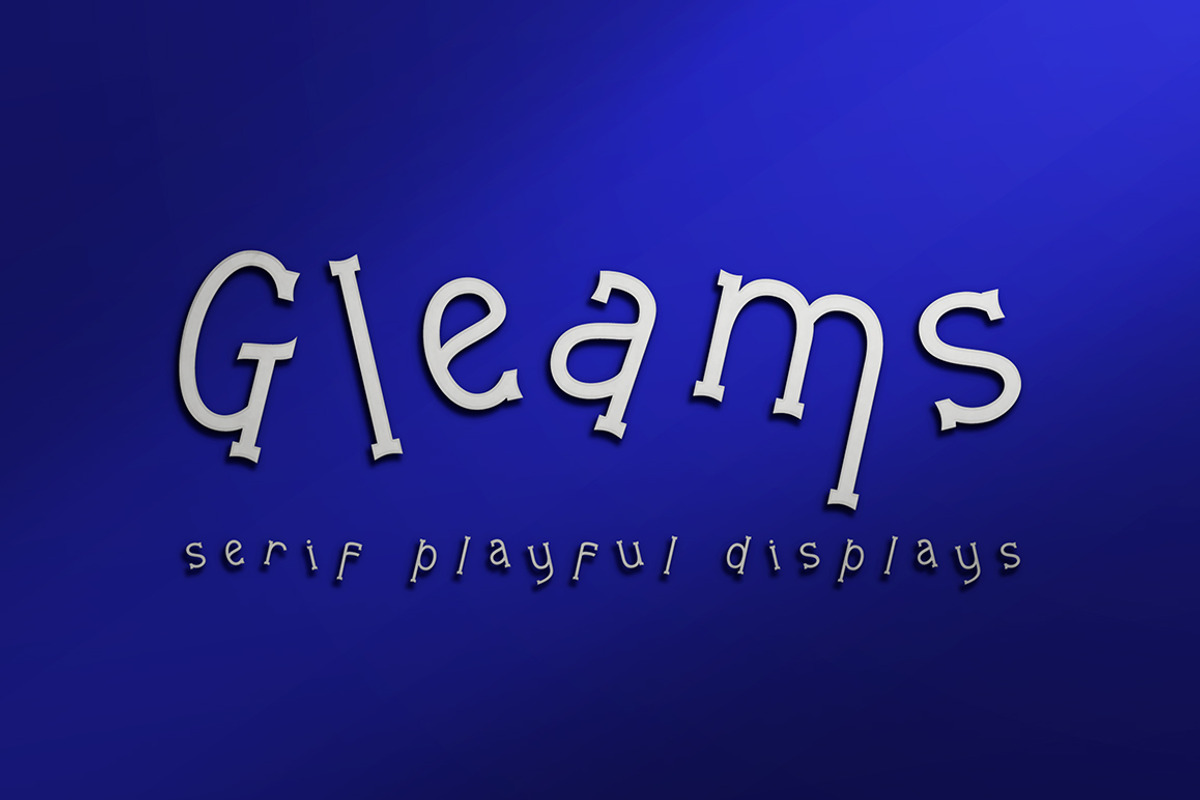 Gleams serif playful, a Serif Font by Alandya TypeFoundry (Photo 1 of 7)