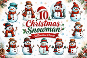 Christmas Snowman Sublimation, an Animal Illustration by S Graphic Studio (Thumbnail 1 of 4)