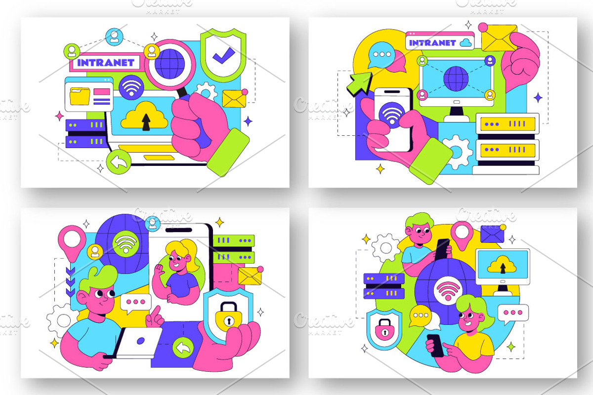 10 Intranet Technology Illustration, a Technology Illustration by denayunebgt (Photo 2 of 4)