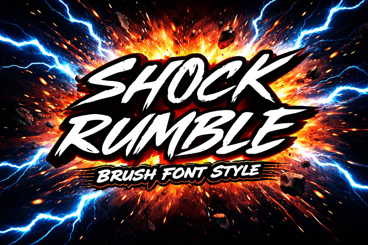 Shock Rumble, a Handwritten Font by Yoga Letter (Photo 1 of 8)