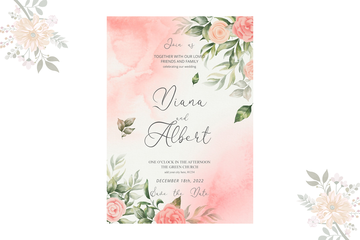 Wedding Invitation Template Card A5, an Invitation Template by Design Scribble (Photo 2 of 4)