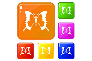 Swallowtail Butterfly Icons Set