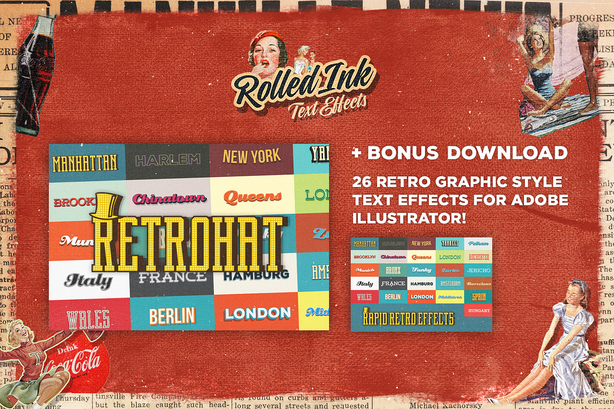 Rolled Ink Vector Text Effects preview 5