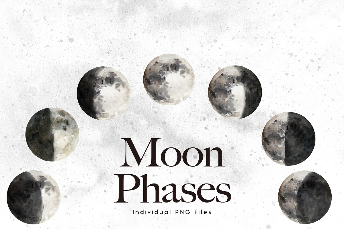 Watercolor Moons, an Illustration by Graphic Box (Photo 3 of 10)
