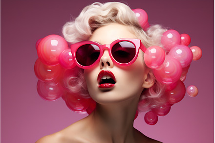Stylish Woman with Colorful Bubble, a Person Photo by Beautiful things