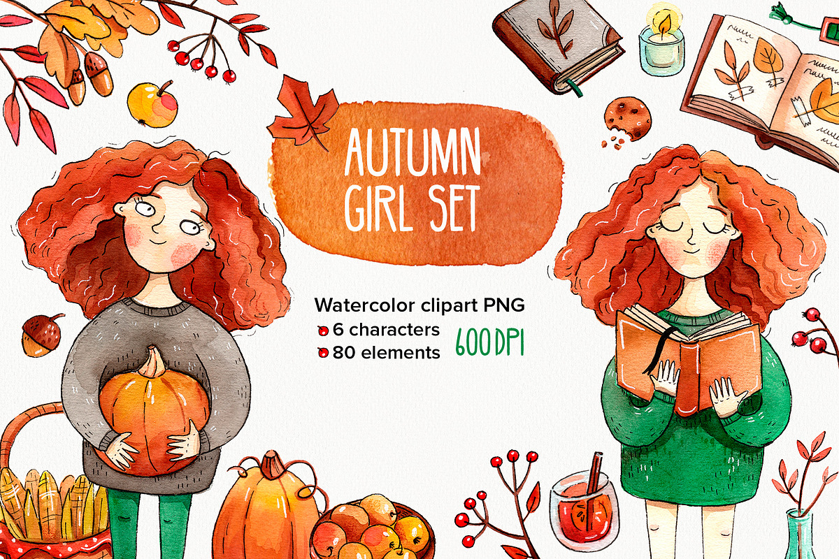 Autumn Watercolor bundle, an Animal Illustration by Ekaterina Goncharova (Photo 2 of 13)