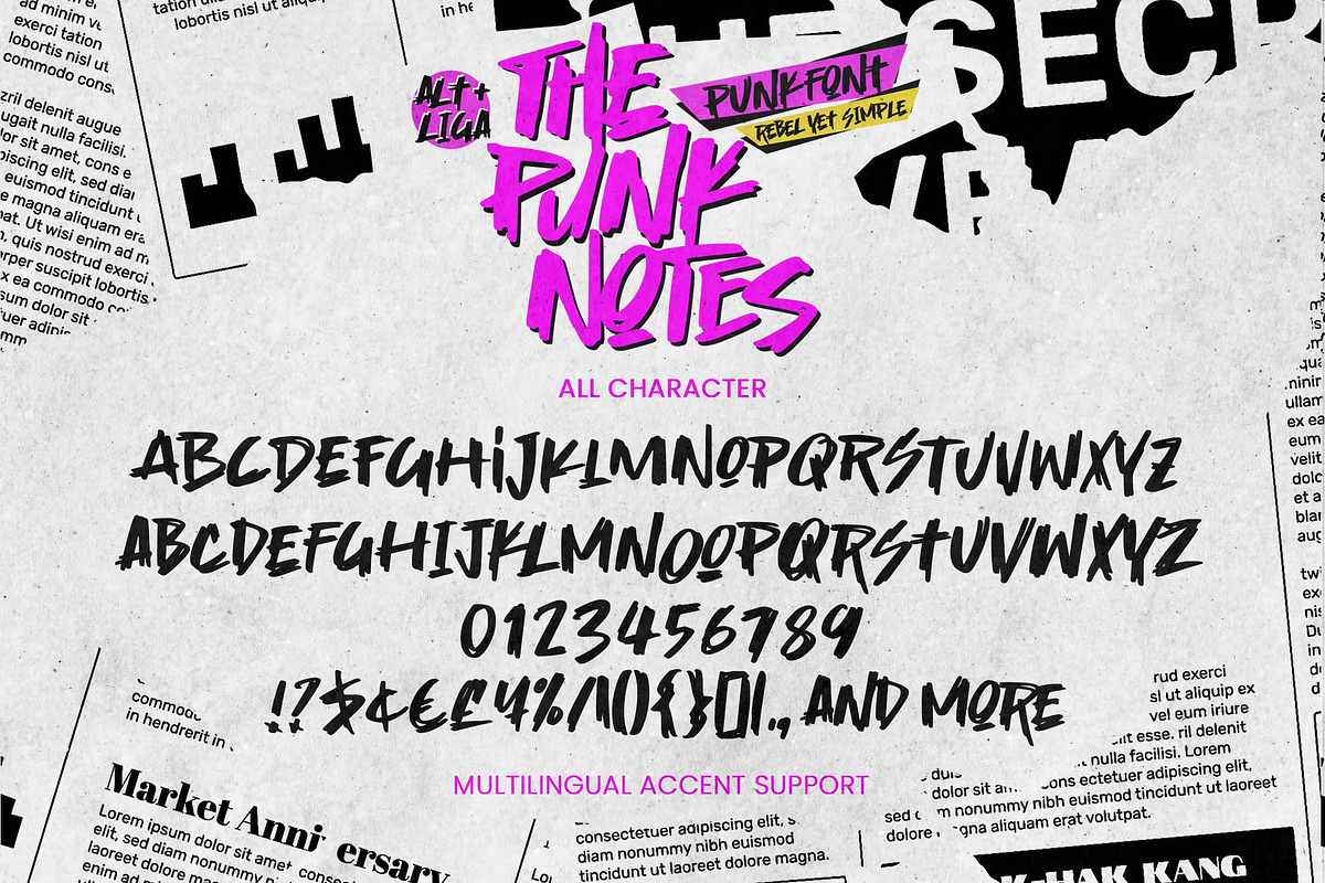 The Punk Notes – Punk Font Rebel Yet, a Handwritten Font by Gassstype (Photo 6 of 8)