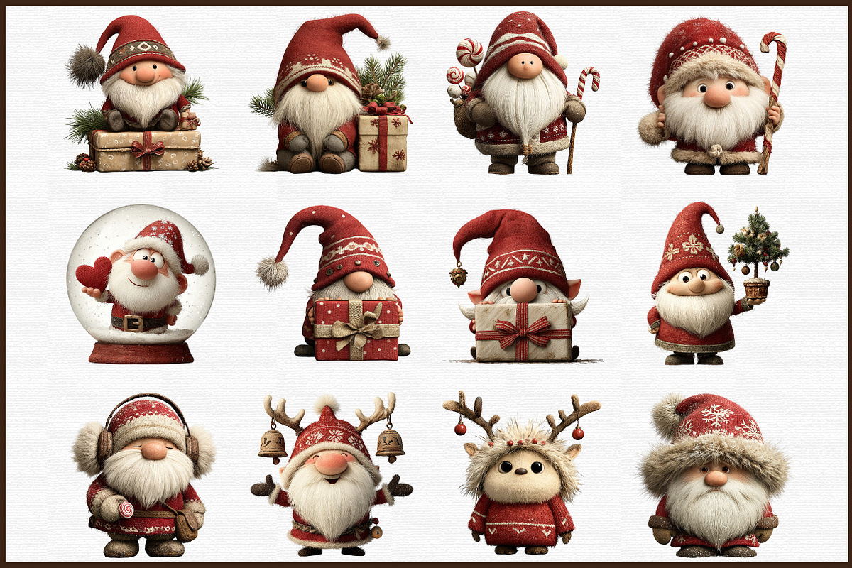 Watercolor Winter Christmas Gnome Cl, an Illustration by Sublimation Artist (Photo 3 of 6)