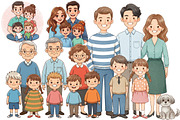 Watercolor Family Clipart, an Illustration by DreamArtGraphic (Thumbnail 3 of 5)