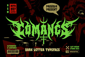 Comangs Typeface, a Blackletter Font by alit design