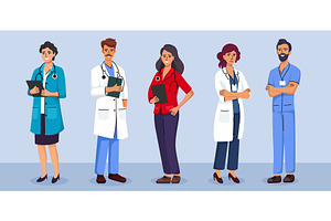 Set of male and female doctors, a Person Illustration by Yayasya