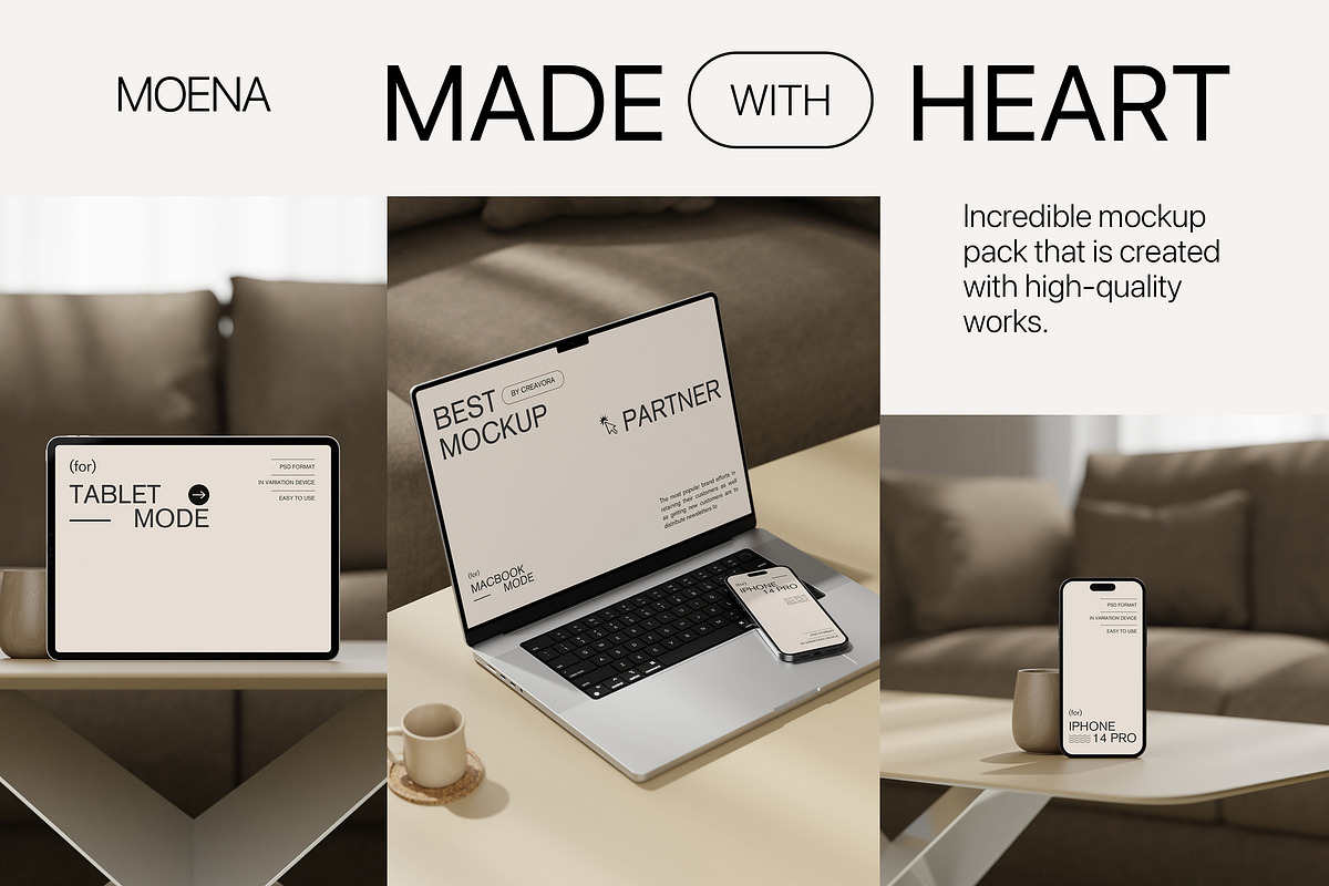 Moena - Minimal Mockup Bundle, a Device Mockup by Creavora (Photo 3 of 5)