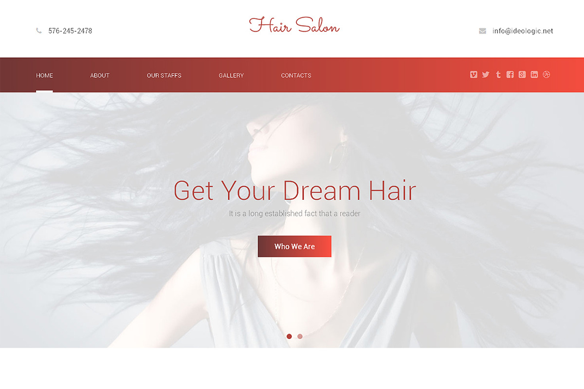 Hair Salon Responsive One Page Theme, a HTML Template by IceTemplates (Photo 1 of 3)