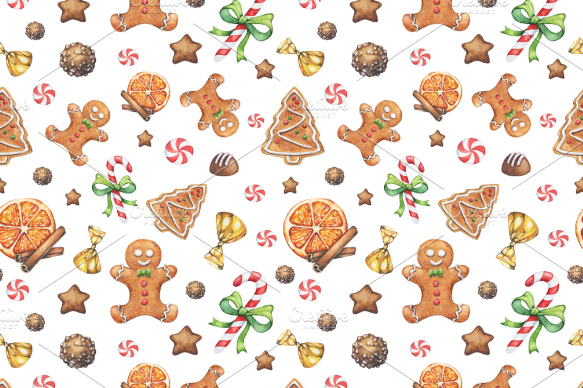 Christmas Watercolor Goods, a Food Illustration by Imaginasty (Photo 3 of 4)