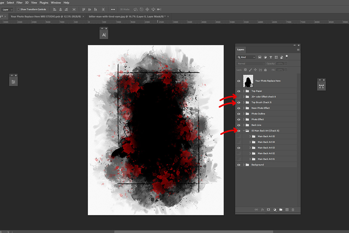 Black Watercolor Mixed Art Photo, an Action Add-On by Photoshop Action (Photo 7 of 15)