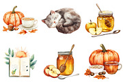 Morning and Fall Clipart, an Illustration by Watercolor design (Thumbnail 4 of 5)