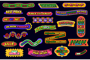 Funky shopping and sale patch, an Object Illustration by Vector Tradition