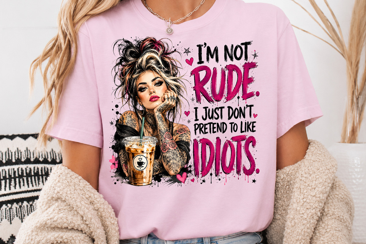 Tattoo Girl PNG I'm Not Rude Quotes, a Seasonal Illustration by Rose Art (Photo 3 of 4)