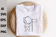 Space Cat, Astronaut Cat Outline, an Animal Illustration by ARTify Illustrations (Thumbnail 4 of 7)