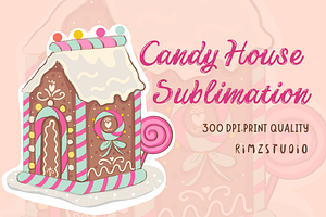 Candy House Isometric Graphic, an Illustration by RimzStudio