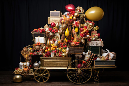 Christmas decoration on wooden backg, a Photo by Iftikhar Alam