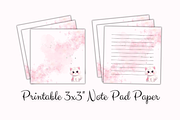 Printable Cute Kitten Note Paper, a Stationery Template by Pixels N Bows (Thumbnail 1 of 4)
