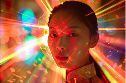 Futuristic portrait of woman with, an Arts & Entertainment Photo by Ylivdesign