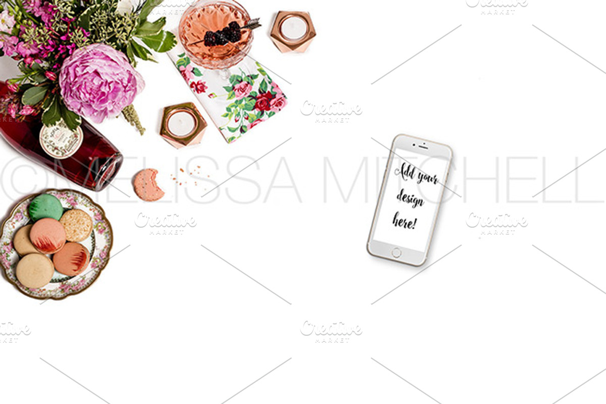 Champagne & Macarons Mockup #27, an iPhone Mockup by MMStyledStock (Photo 3 of 3)