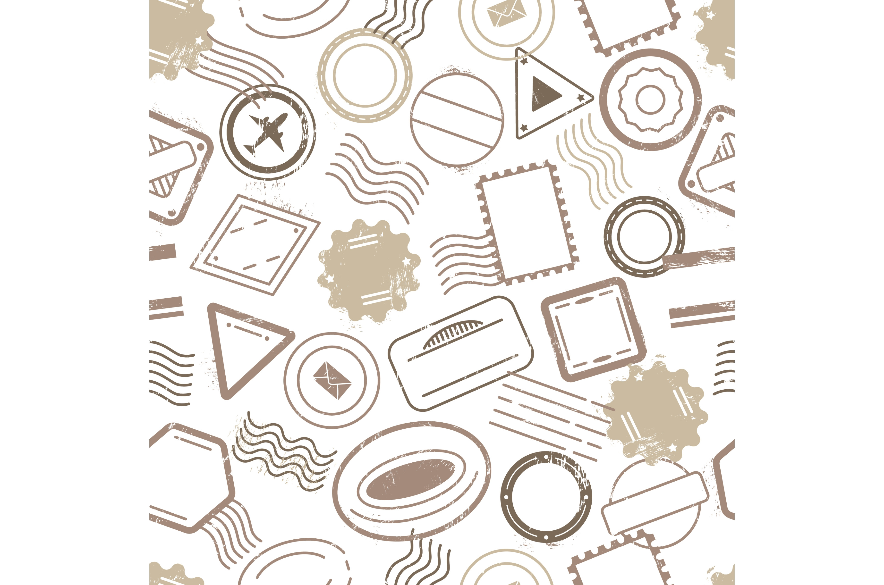 Stamps postal seamless pattern, an Illustration by Valerie Bodnar