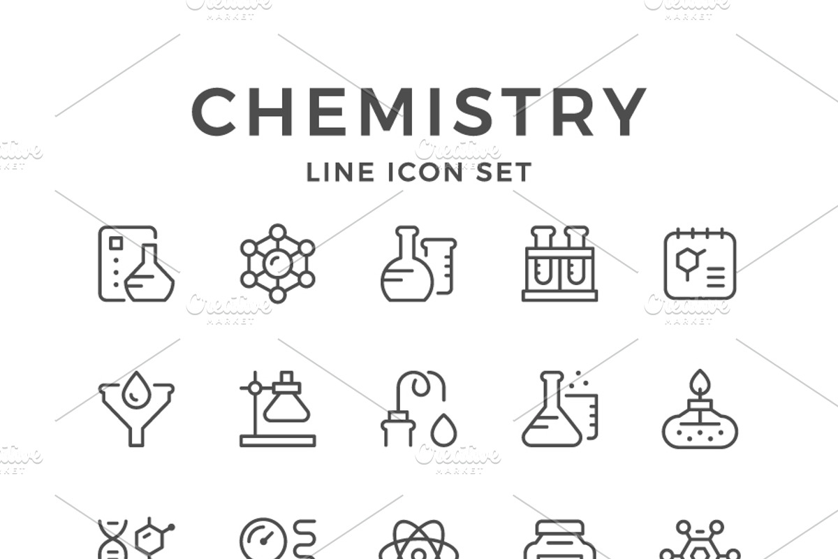 Set line icons of chemistry, an Outline Icon by motorama (Photo 1 of 2)