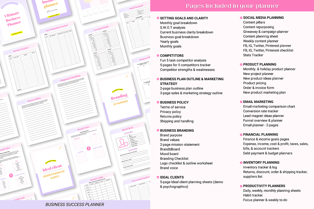 Small Business Planner Canva print, a Templates & Theme by Cate Creates (Photo 2 of 11)