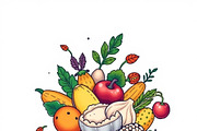 39 Vector Healthy Food Ingredients, an Object Graphic by adenpinkstore (Thumbnail 4 of 16)