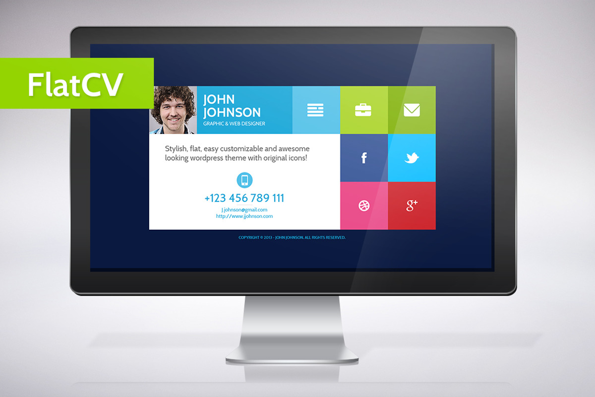 FlatCV -WordPres Resume / Portfolio, a WordPress Template by ThemeREX (Photo 2 of 3)