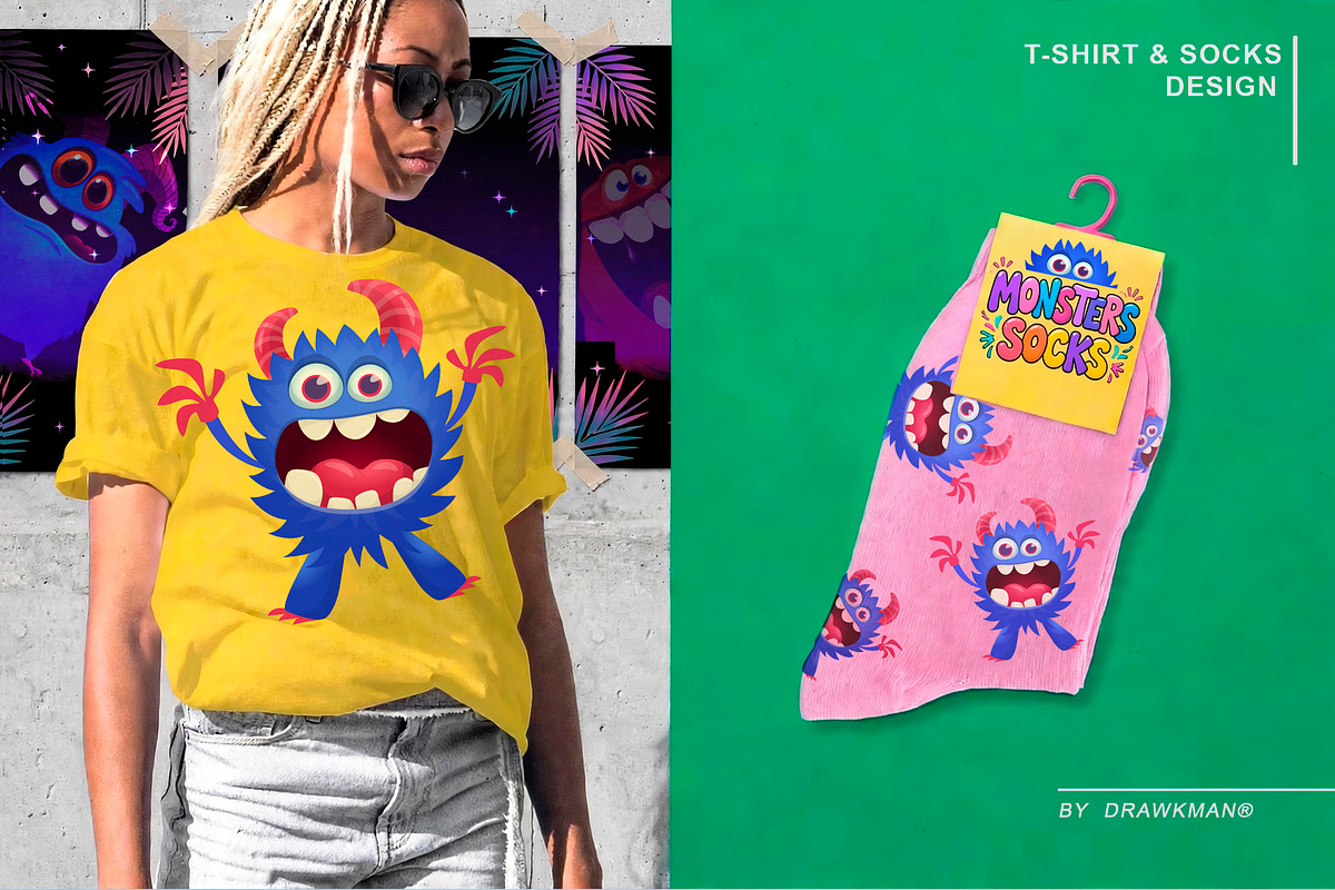 Monster Pack - 135 Cute Monsters, a Decorative Illustration by D R A W K M A N (Photo 7 of 30)