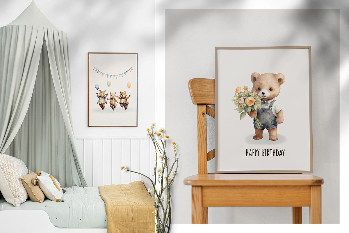 Woodland Birthday Celebration, an Animal Illustration by ApetekMarket (Photo 6 of 15)