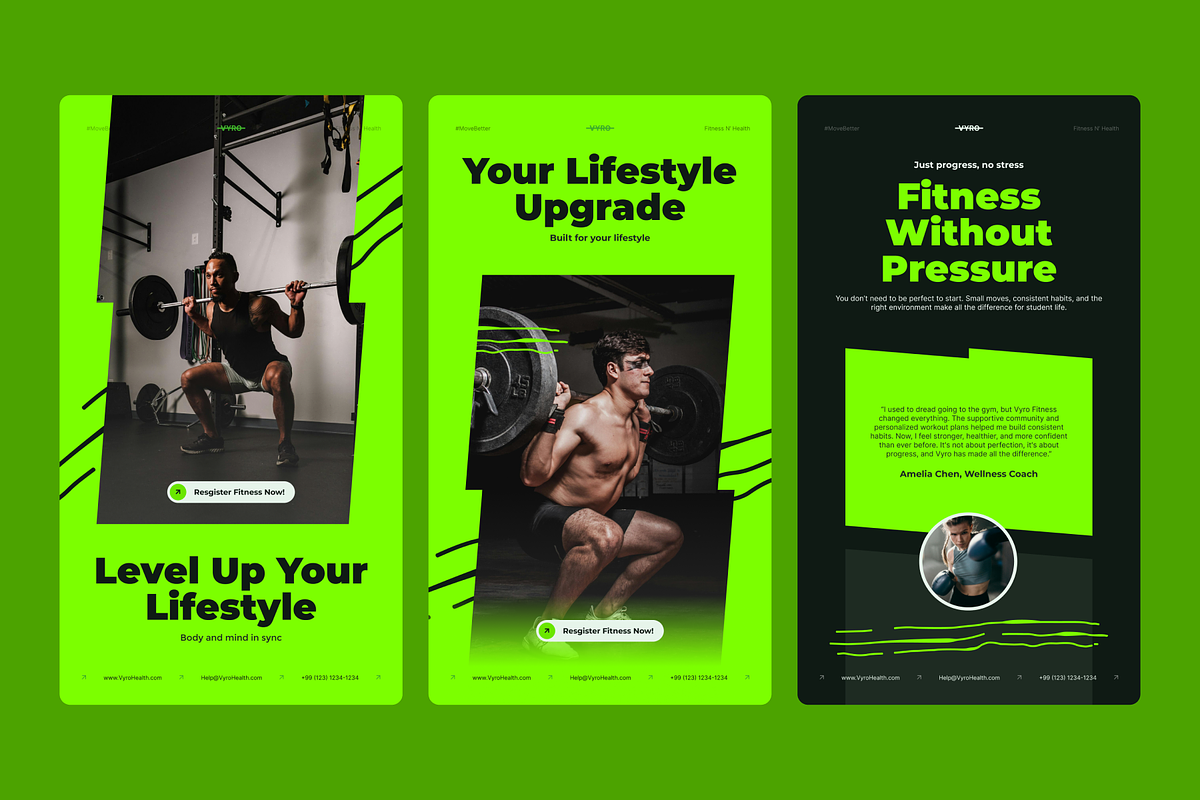 Vyro - Healthy Fitness Social Media, a Social Media Template by SLAB! Design (Photo 6 of 8)